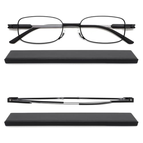 Mcoorn Lesehilfe Metall Schmal für Damen Herren, Dünne Lesebrille für Unterwegs Flach Tragbar mit Etui, Dioptrien +3.5 Mcoorn Lesehilfe Metall Schmal für Damen Herren, Dünne Lesebrille für Unterwegs Flach Tragbar mit Etui, Dioptrien +3.5 von Mcoorn