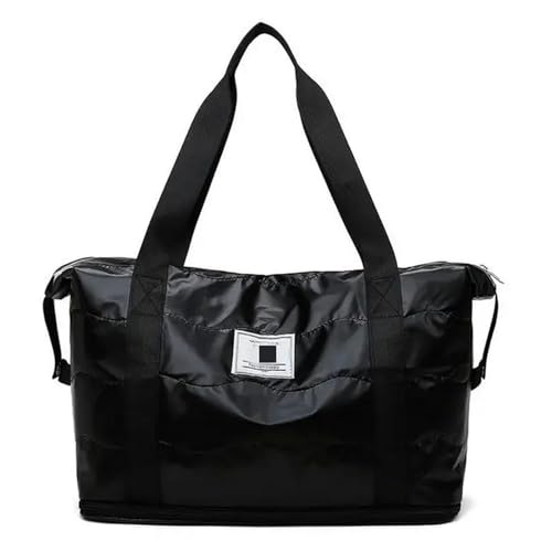 MdybF Cartable Space Cotton Reisetasche Verstellbarer Modehütten -Einkaufstasche Handtasche Auf Gepäck wasserdichte Fitness -Umhängetasche Für Frauen-Schwarz von MdybF