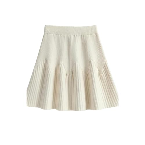 MdybF Damen Rock Herbst Winterröcke Für Frauen Mode -Strick Kurzer Rock Eleganter Akademischer Thread Schöne Miniröcke-beige-einheitsgröße von MdybF
