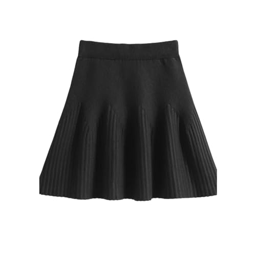 MdybF Damen Rock Herbst Winterröcke Für Frauen Mode -Strick Kurzer Rock Eleganter Akademischer Thread Schöne Miniröcke-schwarz-einheitsgröße von MdybF