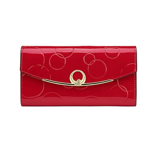 MdybF Geldbörse Damen Frauen Brieftaschen Lange Geldbörse Für Frauen Mit Handy -Taschen -Kunstleder -Brieftasche-Rot von MdybF