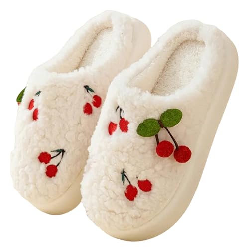 MdybF Hausschuhe Damen Winter Süße Hausschuhe Herbsthaus Weibliche Flip Flops Frauen Hausschuhe Winter Home Dicke Boden Warme Baumwollruhrschuhe-farbe3-38-39 von MdybF