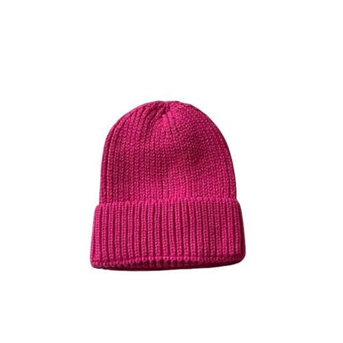 MdybF Wintermütze Damen Winter Hüte Für Frauen Männer Gestrickte Soft Beanies Mädchen Herbst Warme Kappe-Rosa Rot-9 von MdybF