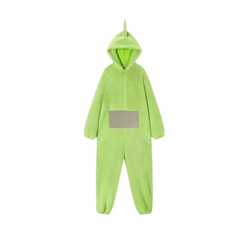 Mdybf Pyjama Damen Warm Kapuzendecke Unisex Teletubbies Onesies Cosplay Winter Mit Ärmeln Decken Erwachsene Hoody Pyjamas Anime Robe-Grün-L von Mdybf