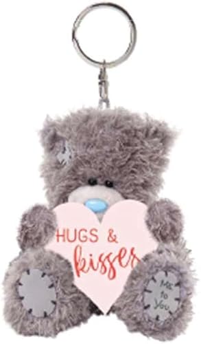 Me to You Tatty Teddy Plüsch-Schlüsselanhänger "Hugs and Kisses" – offizielle Kollektion, Grau, Pink, Einheitsgröße von Me To You Bear