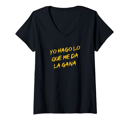 Damen Yo hago lo que me da la gana T-Shirt mit V-Ausschnitt von Me me