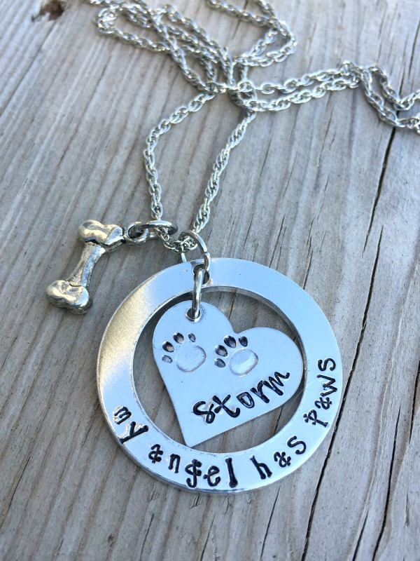 Denkmal Halskette Für Den Verlust Eines Haustieres, Katzenliebhaber Benutzerdefinierte Trauern Schmuck, Mein Engel Hat Pfoten Personalisierte Hund von MeAndMySweetPea
