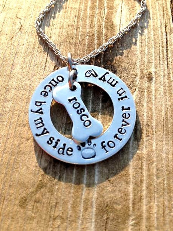Gedenkhalskette Für Den Verlust Eines Haustieres, Hundeliebhaber Benutzerdefinierte Trauer Schmuck, Einmal An Meiner Seite Immer in Meinem Herzen von MeAndMySweetPea