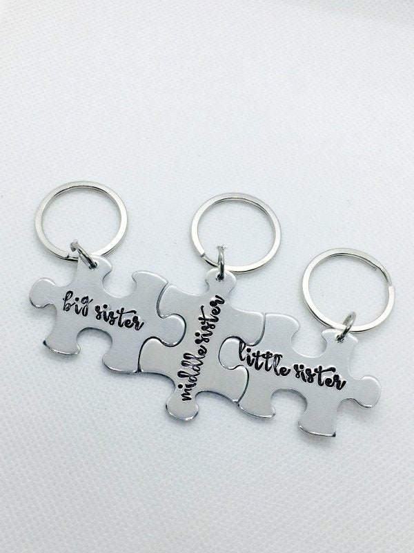 Große Mittlere Kleine Schwester Geschenk, Zu Geschenke, Individuelle Schlüsselanhänger Für Sibings, Sorority Große Familie von MeAndMySweetPea