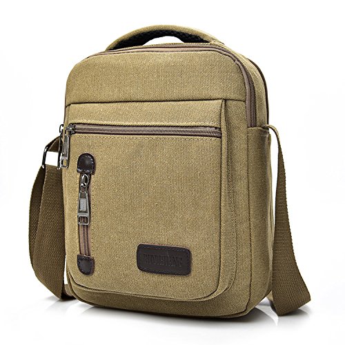 MeCooler Herren Umhängetasche Retro Canvas Messenger Schultaschen Vintage Taschen für die Schule Sporttasche Reisetaschen Weekender Reisetasche Kleine Strandtasche Lässige Schultertasche Bag von MeCooler