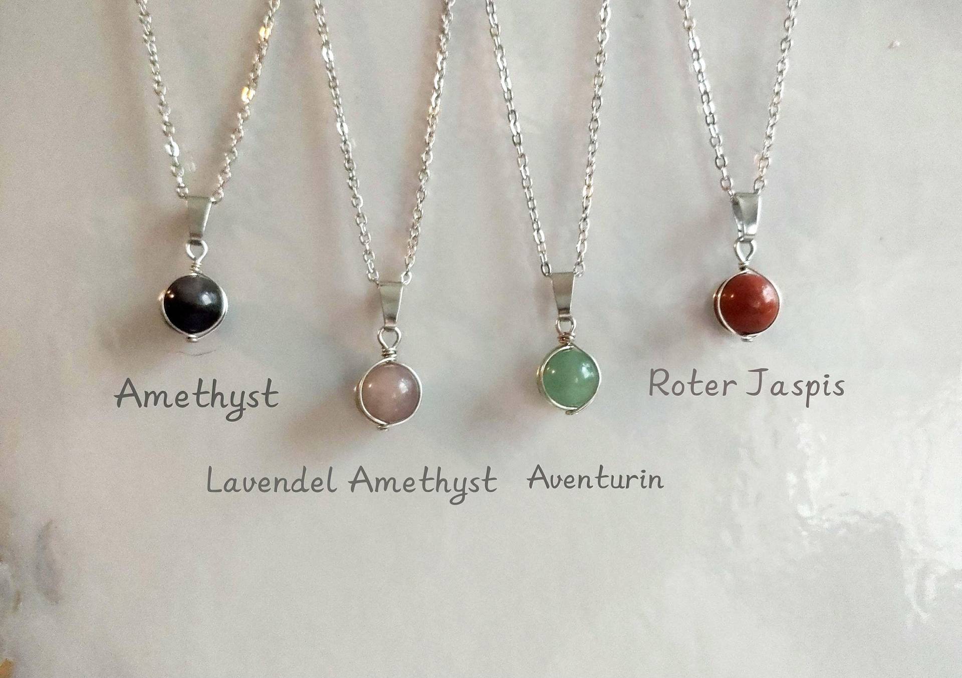 Edelstein Anhänger Mit Kette/Edelstahl Amethyst Lavendel Aventurin Roter Jaspis Heilstein Geburtsstein Edelstein Anhänger Mit Kette/Edelstahl Amethyst Lavendel Aventurin Roter Jaspis Heilstein Geburtsstein von MeGiGems