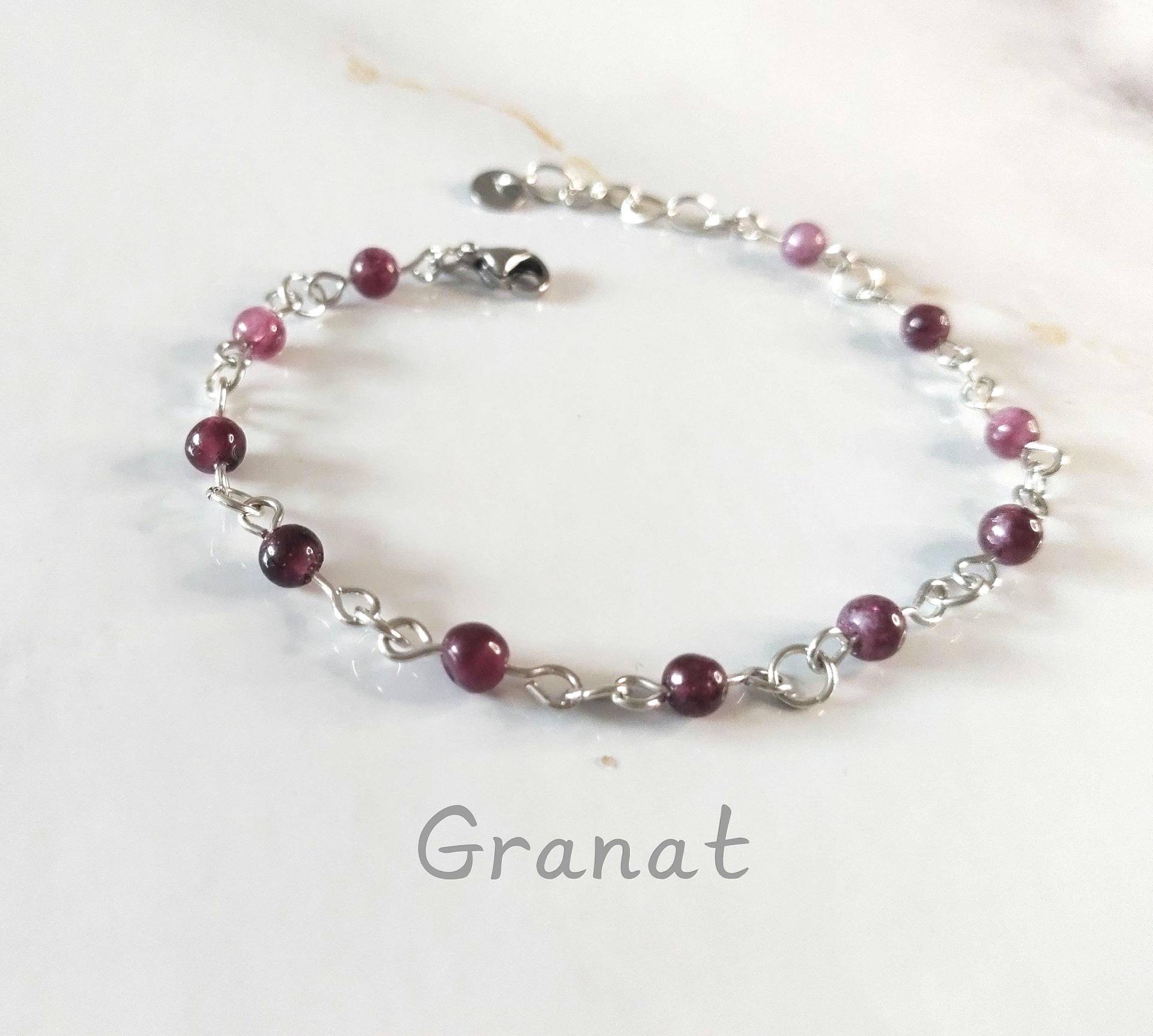 Granat Zartes Edelstahl Armband/Facettiert Naturstein Heilstein Geburtsstein Edelstein Granat Zartes Edelstahl Armband/Facettiert Naturstein Heilstein Geburtsstein Edelstein von MeGiGems