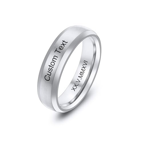 MeMeDIY Personalisierte Edelstahl Ringe Ehering mit Eingraviertem Namen Datum und Text Paarringe/Drehbare Ringe für Herren/Verlobungsringe für Verlobte/Freund-Style D1-9# MeMeDIY Personalisierte Edelstahl Ringe Ehering mit Eingraviertem Namen Datum und Text Paarringe/Drehbare Ringe für Herren/Verlobungsringe für Verlobte/Freund-Style D1-9# von MeMeDIY