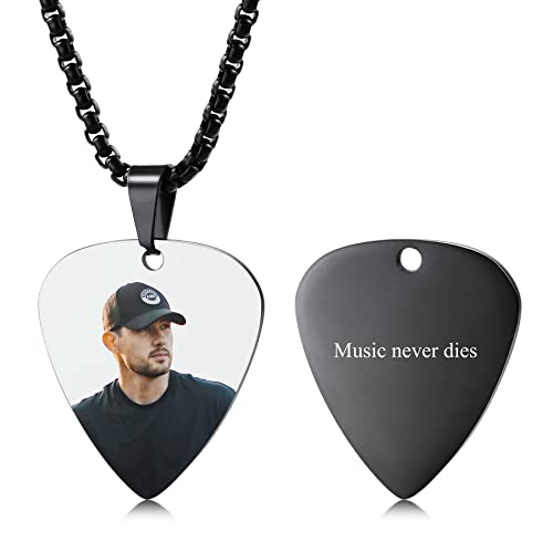 MeMeDIY Personalisierte Herren Rock and Roll Halskette Anpassen Musik Halsketten für Männer Frau Edelstahl Cooler Schmuck von MeMeDIY