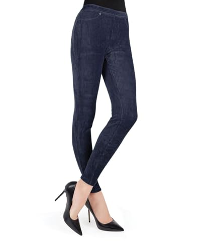 Cord-Leggings mit breiten Rippen Gr. Small, navy von MeMoi