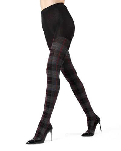 MeMoi Glasgow karierte Baumwollstrumpfhose für Damen, gemütlich, warm und modisch, gemustert, Größen S bis 6X, Schwarz, 1X-2X MeMoi Glasgow karierte Baumwollstrumpfhose für Damen, gemütlich, warm und modisch, gemustert, Größen S bis 6X, Schwarz, 1X-2X von MeMoi