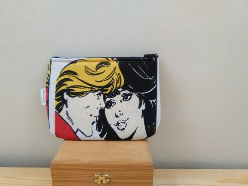 Monedero De Tela, Monedero Cremallera, Popart, Neceser Comic, Lona, Tela Bolsa Maquillaje von MeSaleBordado