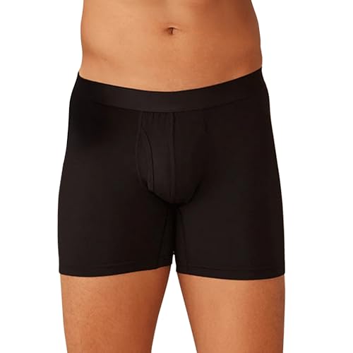 MeUndies Herren-Boxershorts mit Eingriff – 15,2 cm Schrittlänge mit atmungsaktivem und bequemem Tencel-Micro-Modal-Gewebe, Schwarz, Large von MeUndies