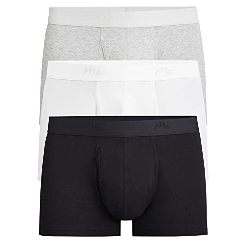 MeUndies Herren Stretch Bio-Baumwolle Unterwäsche Trunks mit Hosenschlitz - 3er Pack - Amazon Exklusiver Stoff, Cotton Classic 3er Pack, 4X-Large von MeUndies