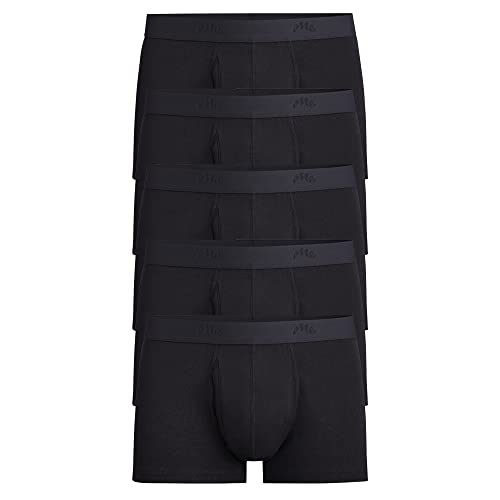 MeUndies Herren Stretch Bio-Baumwolle Unterwäsche Trunks mit Hosenschlitz - Amazon Exklusiver Stoff - 5er Pack, Cotton Black 5er Pack, XX-Large von MeUndies