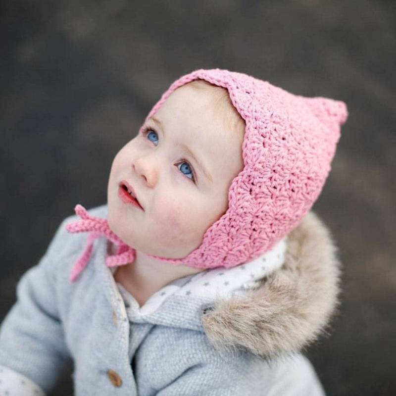 Gehäkelte Pixie Mütze, Baby Mütze Mädchen, Mädchen Häkelmütze, Geschenkideen Für Kleinkind Wintermütze, Rosa von Meadoria