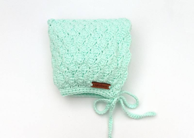 Häkeln Motorhaube Baby - Geschenk-Ideen Für Mädchen Hellblau Mint Häkeln Hut von Meadoria