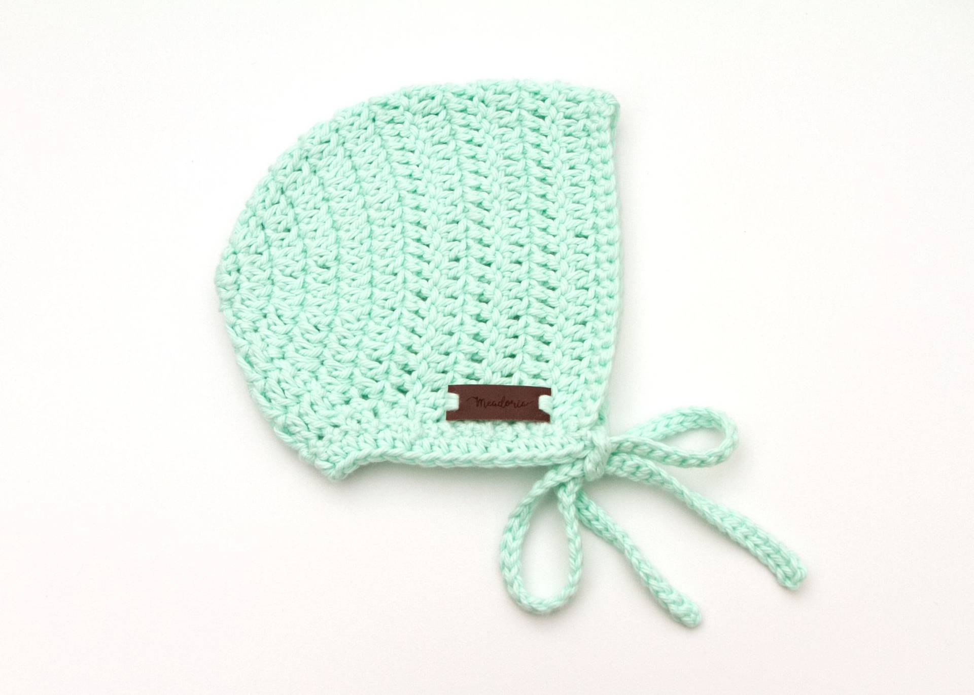 Neugeborenen Mütze Häkeln - Newborn Bonnet Geschenkideen Für Babys Baby Baumwolle Mint Rio Häkelmütze von Meadoria