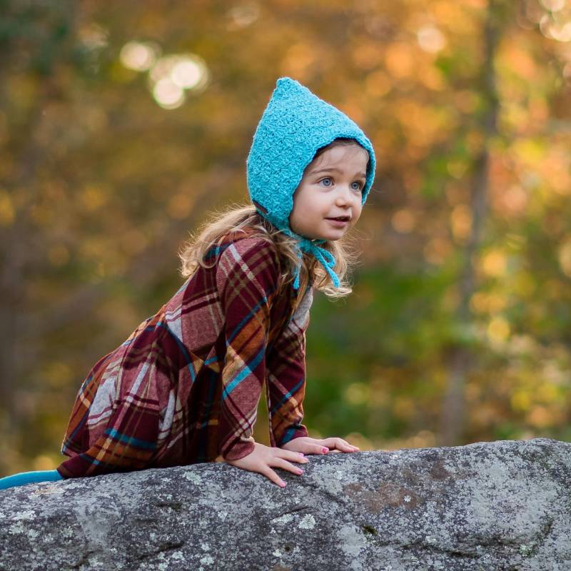 Pixie Motorhaube - Geschenk-Ideen Für Mädchen Häkeln Baby Blau Petrol Finsley Kleinkind von Meadoria