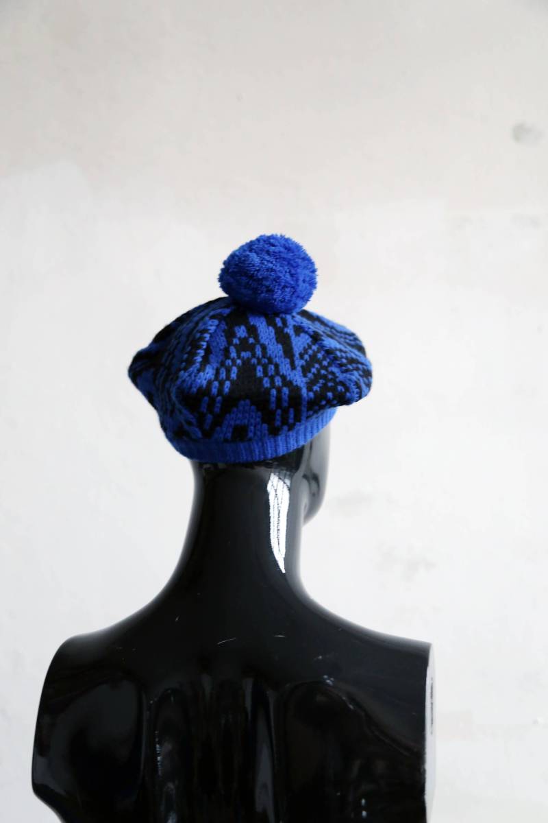 Vintage Kinder Baskenmütze - Wintermütze Aus Der Sowjetunion Blaue Pom Fünfeckige Udssr Accessoires Hüte von MeadowSideVintage