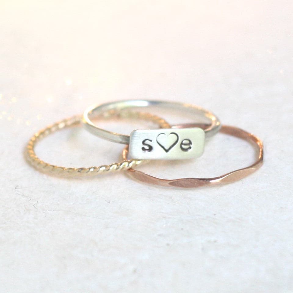 Personalisierten Ring. Silberring Set. Name, Mutterring. 925 Silber Gold Roségold. Anfangsring. Monogramm Besten Freunde Personalisierten Ring. Silberring Set. Name, Mutterring. 925 Silber Gold Roségold. Anfangsring. Monogramm Besten Freunde von MeadowbelleMarket