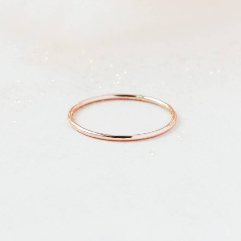 Rose Silberring. Smooth 14K Rose Gold Gefülltes Band. Ein Dünner Stapelring Mit Rosegold Fill. Dünner Stapelring. Ehering Für Sie. 1mm von MeadowbelleMarket