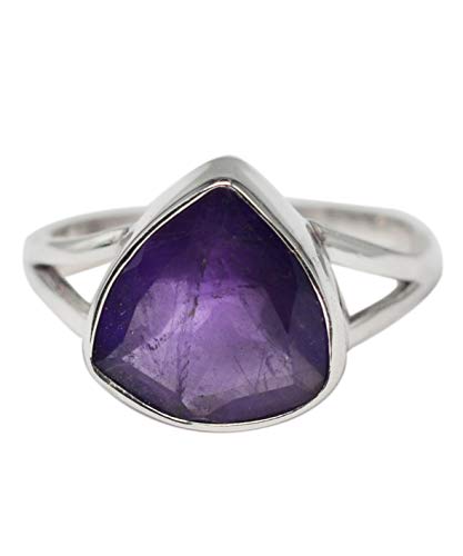 925 Sterling Silber Amethyst Edelstein Ring Größe 8 US Ring Schmuck Crystalcraftindia von Meadows