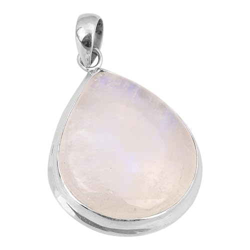 925 Sterling Silver Pendant For Women Natural Rainbow Moonstone Pendant Handmade Jewelry von Meadows