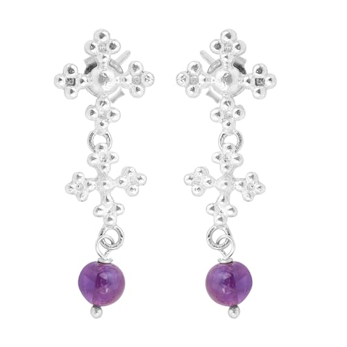 Amethyst Beads Earring, 925 Sterling Silver Earring, Lovely Bohemian Stud Earring von Meadows