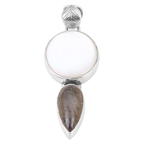 Biwa Pearl & Labradorite Pendant, 925 Sterling Silver Handmade Pendant, Statement Pendant von Meadows