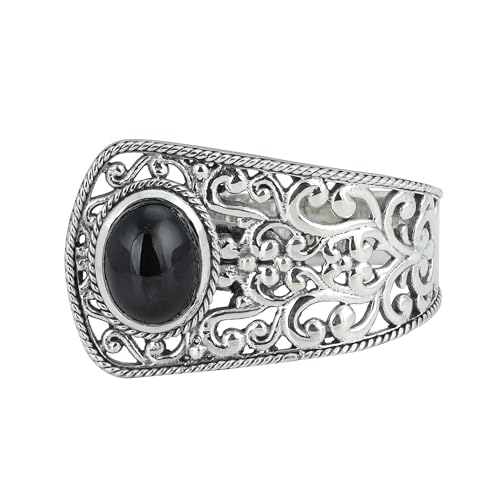 Black Diopside Ring, 925 Sterling Silver Ring, Unique Ring For Her, Ring Size 7 USA von Meadows