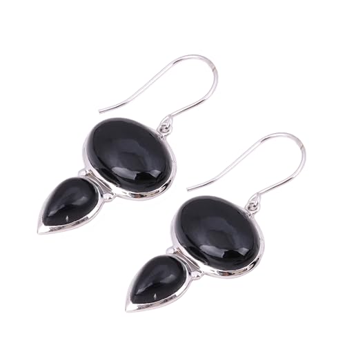 Black Onyx Earring, Gemstone Earring, 925 Sterling Silver Earring, Bohemian Earring von Meadows