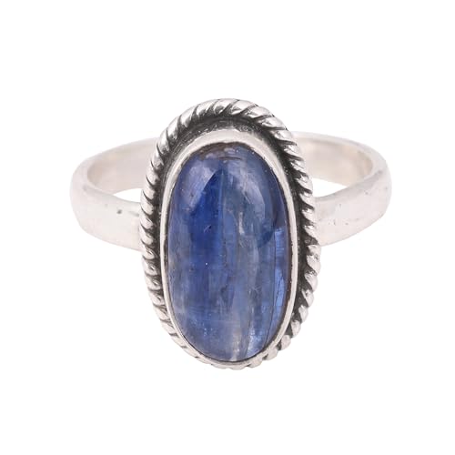 Blauer Kyanit Ring, 925er Sterlingsilber, handgefertigter Damenring, Bohemian-Ring, Edelstein, Kyanit von Meadows