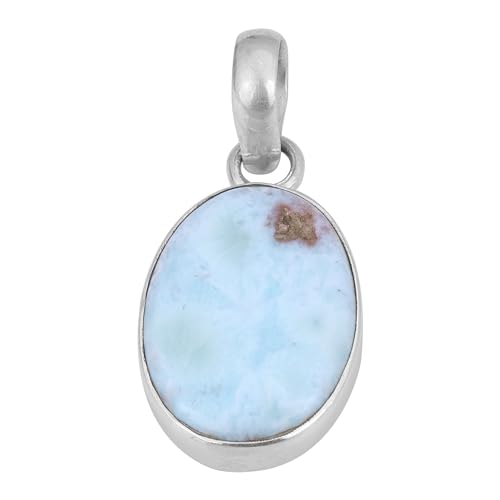 Blue Dominican Larimar Pendant, 925 Sterling Silver Handmade Pendant, Valentine's Jewelry von Meadows