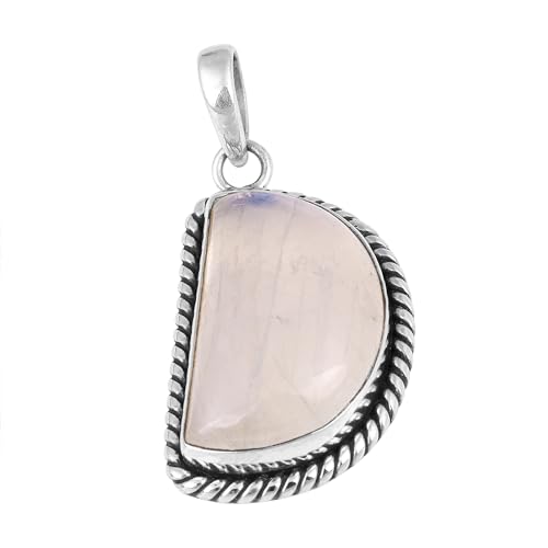 Blue Flashy Rainbow Moonstone Pendant, 925 Sterling Silver Pendant, Gemstone Gifts von Meadows