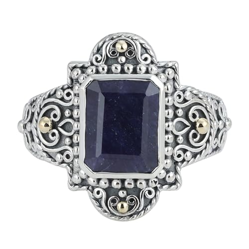 Blue Sapphire Ring, 925 Sterling Silver Ring, Unique Ring For Her, Ring Size 7 USA von Meadows