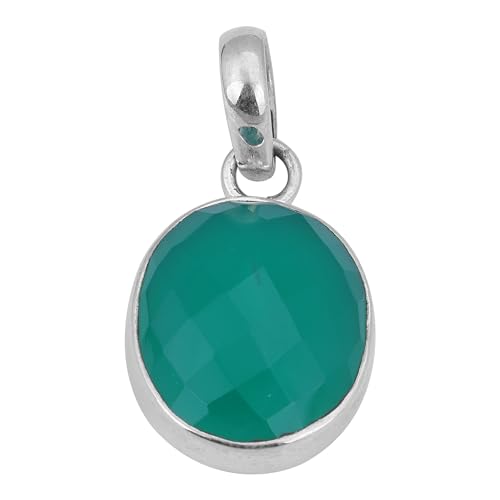 Checker Cut Green Onyx Pendant, 925 Sterling Silver Handmade Pendant, Statement Pendant von Meadows