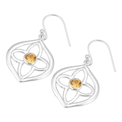 Citrine Earring, Handmade Dangle Earring, 925 Sterling Silver Earring, Statement Earring von Meadows