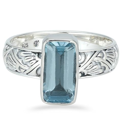 Designer Blue Topaz Ring, 925 Sterling Silver Ring, Unique Ring For Her, Ring Size 10 USA von Meadows