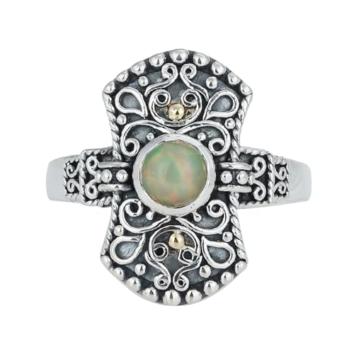Ethiopian Fire Opal Ring, 925 Sterling Silver Ring, Unique Ring For Her, Ring Size 7 USA von Meadows