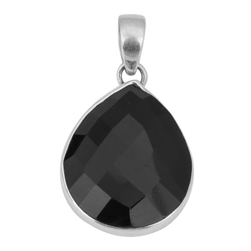 Faceted Black Onyx Pendant, 925 Sterling Silver Pendant, Statement Pendant, Boho Jewelry von Meadows