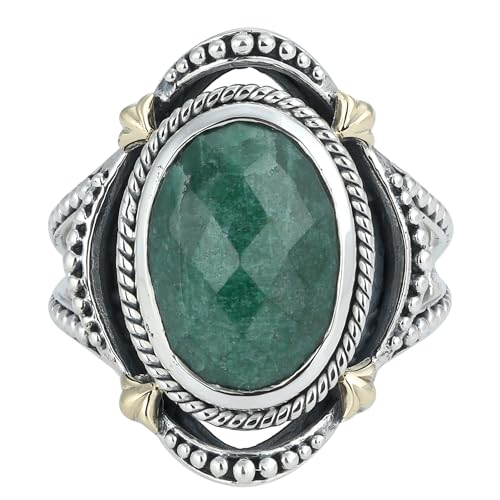 Faceted Emerald Beryl Ring, 925 Sterling Silver Ring, Unique Ring For Her, Ring Size 7 USA von Meadows