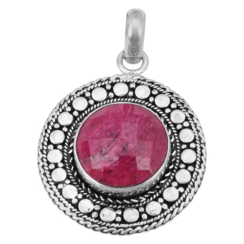 Faceted Pink Ruby Designer Pendant, 925 Sterling Silver Pendant, Valentine's Gift Pendant von Meadows