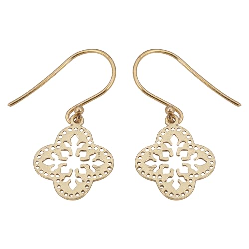 Floral Earrings For Women, Yellow Gold Plated 925 Sterling Silver Earrings, Dangle Earring von Meadows