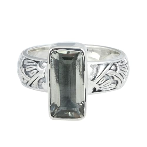 Green Amethyst Ring, 925 Sterling Silver Ring, Unique Ring For Her, Ring Size 10 USA von Meadows